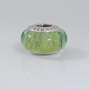 Pandora Tinker Bell's Signature Color Green Murano Glass Charm Bead with box